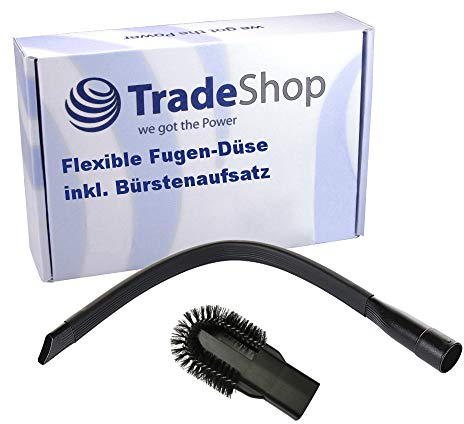 Trade-Shop Bocchetta a lancia con spazzola flessibile, extra lunga 70 cm, stretta, 32 mm – 35 mm, universale per aspirapolvere compatibile con Dyson Kärcher Miele Bosch AEG