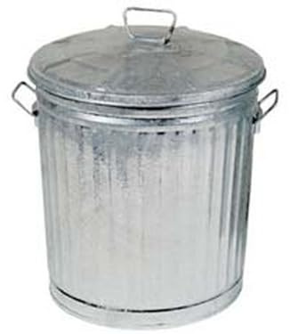 1PEZZO BIDONE IN LAMIERA ZINCATA CON COPERCHIO - lt.18 ? cm.31x35h.