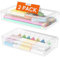 Lifewit Plastic Pencil Box with Snap-tight Lid, Large Capacity Hard Pencil Case, Stackable Craft organiser for Art Supply, Office, 2 Pack