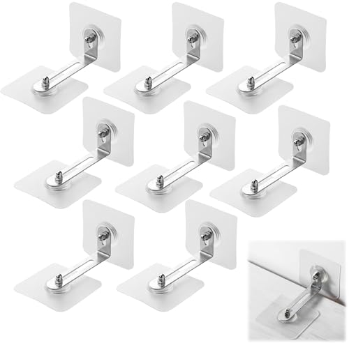 Sicherheitsanker für Möbel - 8 Sets Kippsicherung für Kleinkinder & Haustiere - Transparente Wandanker mit Selbstklebenden Schrauben - Möbel-Kippschutz ohne Bohren