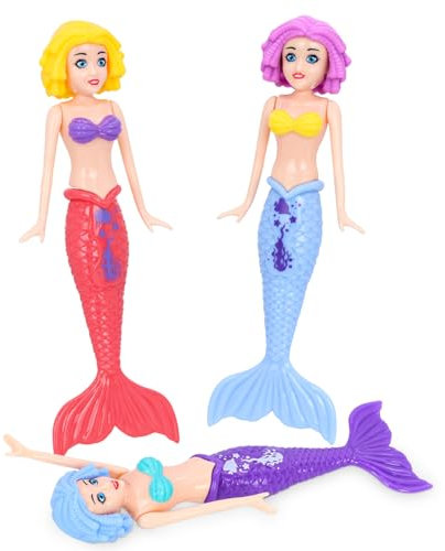TOPWAYS Tauchspielzeug für Kinder, Tauchspielzeug Pool Spielzeug, TauchMeerjungfrau, Tauchtorpedo, Meerjungfrau Tauchspielzeug für Unterwasserspiel und Tauchtraining von Kindern (3 Stück B)