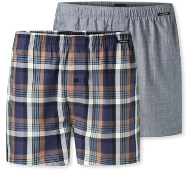 Schiesser Herren 2 Pack Boxershorts Baumwolle Web Multipack - Webboxer