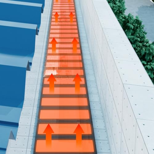 ErShangMao Tapis Chauffants Connectables pour Toits Et Descentes Pluviales - Prévient Le Gel des Tuyaux Et Le Blocage des Gouttières, Chauffage Rapide Au Graphène, PVC 610cm/20ft