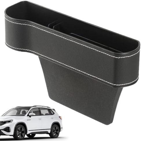 Porte Gobelet Voiture, Organisateur Voiture, Boîte de Rangement Voiture Interieur pour Siège Écart, avec Porte Gobelet, Rangement Voiture Interieur en Cuir, pour Le Stockage Téléphones, Tasse