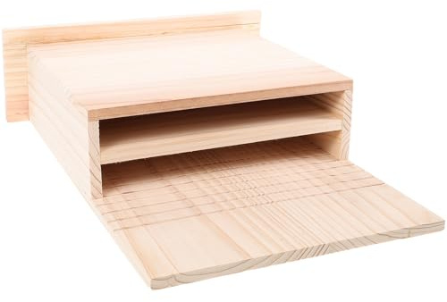 Luxshiny Wooden Bat House for Outdoor Use with Weather-resistant Wood Material and Simple Design, Bat Box for Courtyard and Backyard, Effective Control and Practical Pet Shelter