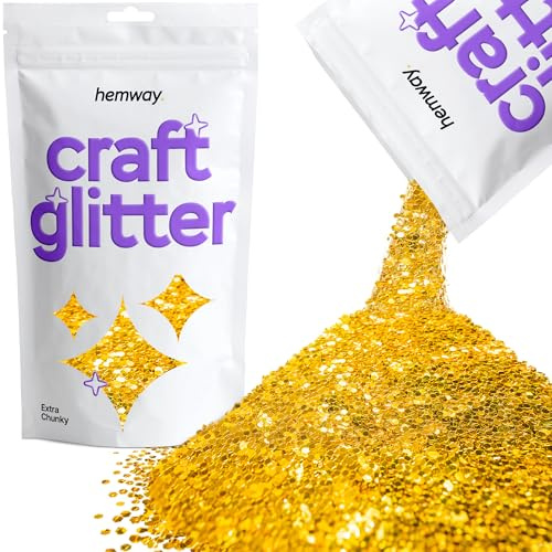 Hemway Craft Glitter 100g 3,5 Unzen Extra-Chunky 1/24 0,040 1MM (Gold)