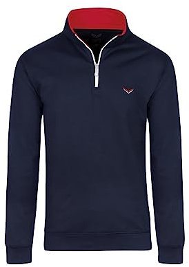Trigema Herren Sweatshirt mit Kragen und Reißverschluss