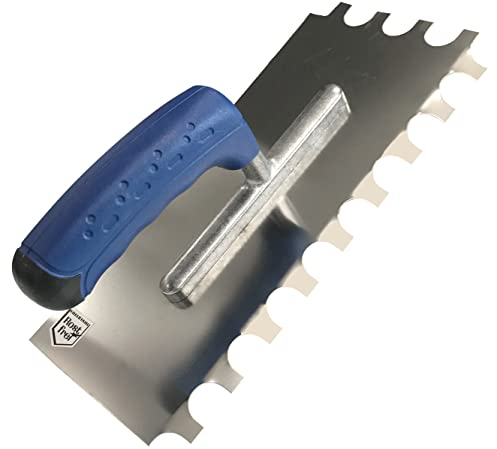 Karl Dahm Llana dentada de doblez inoxidable 20/15 mm I Paleta con doblez I Alivio de la muñeca I Desarrollado por el maestro de azulejos para pared y suelo – 11742