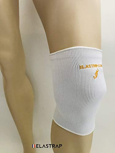 elastrap Genouillère ligamentaire ligament croisé antérieur, entorse interne externe, tendinite - Prévention, rechute et reprise - Sports et loisirs (BLANCHE, S-M circonférence genou 32-39cm)