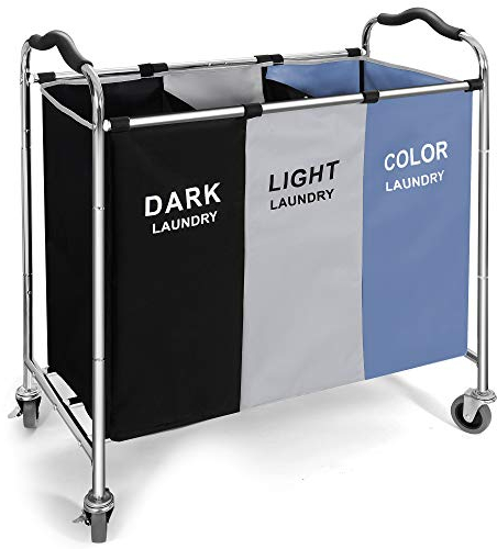 Wäschesortierer, 240 l, Wäschekorb mit Rollen, 40x76x89 cm, großer Wäschesammler für schmutzige Kleidung, Spielzeug, Handtücher in Waschküche, Badezimmer, Schrank-Organizer und Aufbewahrung