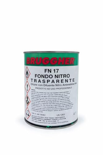 BRUGGHER Fondo Nitro Turapori Trasparente per legno Rapido Riempitivo Carteggiabile (1L)