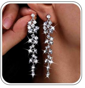 Inateannal Lunghi Orecchini Di Cristallo Lampadario Foglia D'argento Cz Orecchini A Goccia Strass Orecchini Cubici Zirconia Orecchini Da Sposa Strass Orecchini Da Sposa Gioielli Per Donne E Ragazze
