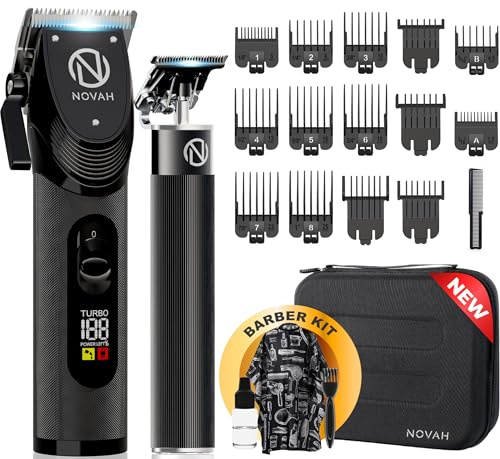 Novah Professional Hair Clippers for Men, Professional Barber Clippers and Trimmer Set, Mens Cordless Clipper, Fade Haircut Kit, Electric Hair Cut Machines