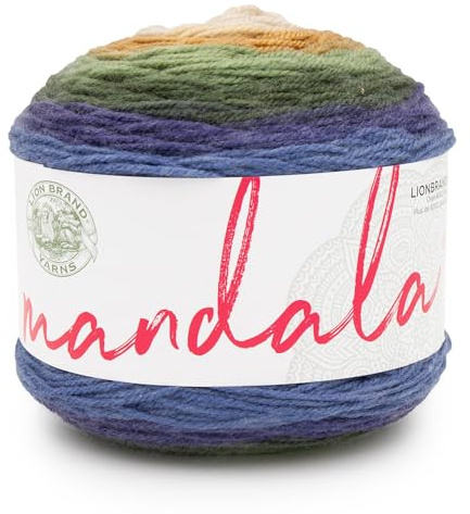 Lion Brand Yarn Mandala Pelote de laine multicolore pour tricot, crochet et travaux manuels, Loch Ness