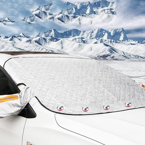Copertura Parabrezza Auto, Ispessita Copri Parabrezza per Auto Inverno, Telo Parabrezza Antighiaccio Protezione, Parabrezza Antighiaccio Telo Ghiaccio Parabrezza Copri Parabrezza Auto Telo Antigelo