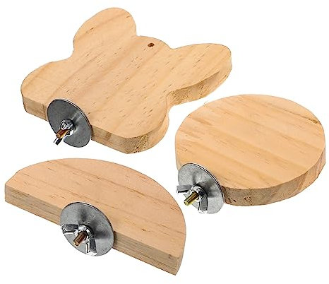 BELLIFFY 3 Stücke Hamsterzubehör Vogelkäfig Plattform Hölzerne Papagei Standplattform Für Kleine Haustiere Kauspielzeug Für Meerschweinchen Nymphensittiche Und Hamster