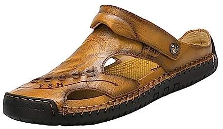Sandales Homme Cuir Chaussures Pieds Larges Chaussure Nus Hommes Claquette 43 Mode Et Sport Pour Nu Pied Marche D Été Ete Babouche Chausson De Plage Orthopédiques