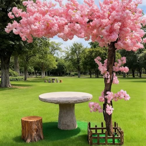 Artificial Cherry Blossom Tree Tall Pink Fake Sakura Flowers Tree, Fake Plants Indoor Decor for Spring Living Room Home House Entryway Bedroom Office Inside Wedding Party Valentine's Day