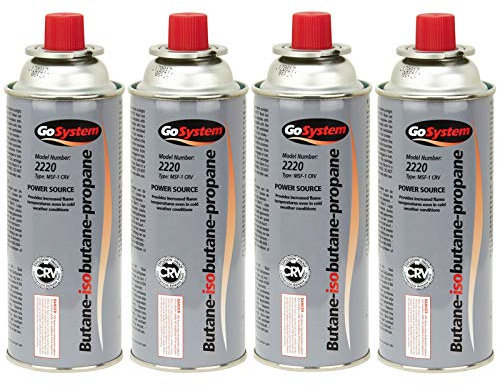 Go System Valve Gas Cartridge Camping Gas Stove Cartridge Burner Iso-Butane/Propane 227 g, 4