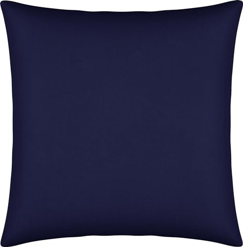 Erwin Müller Kissenbezug, Kissenhülle Single-Jersey Murnau - dunkelblau Größe 80x80 cm - bügelfrei, strapazierstark, elastisch, mit Reißverschluss