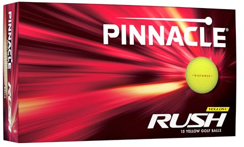 Pinnacle Rush Distance Golfbälle, Gelb, 3-/15-Stück (15 STK, Gelb)