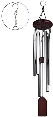 KIKISML Windspiele für Draußen, 29 Inch 6 Aluminiumle Legierung Röhren Windspiele für Garten Heimdekoration Geschenke - Tiefrot