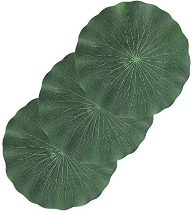 Cabilock Eva Lotus Leaf 11.4 Inch Floating Simulation Leaf for Aquarium Pond Fish Tank Decoration Eva Material 2Pcs Set for Garden Water Features and Diy Crafts