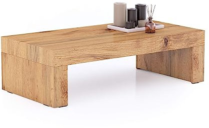 MOBILI FIVER, Mesa de Centro Evolution 120x60, Madera Rústica, Aglomerado y Melamina, Baja para Salón, Made In Italy