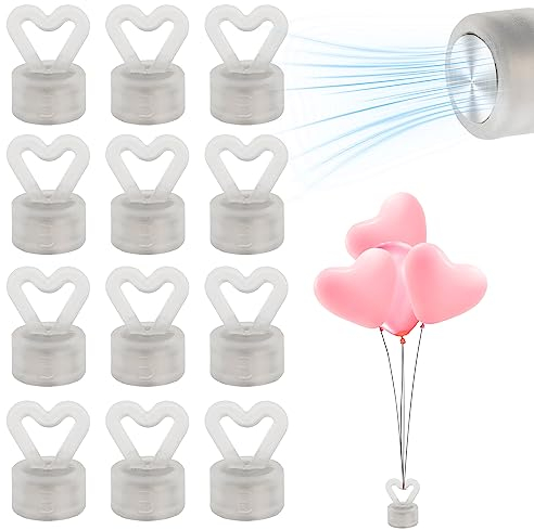 Graplan Peso palloncini, 12 pezzi, peso palloncini per elio, a forma di cuore, in plastica, per matrimoni, compleanni, feste, decorazioni