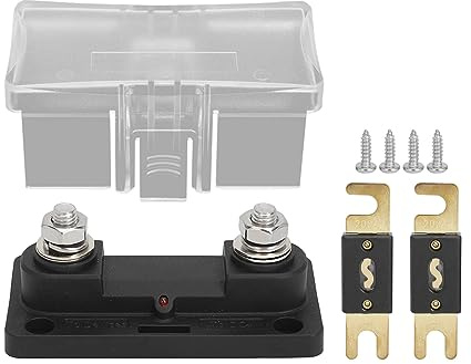 ANL säkringshållare med LED-indikator för bil RV yacht DC48V, M8 kretsskydd säkringshållare, With 2Pcs 200A Pieces