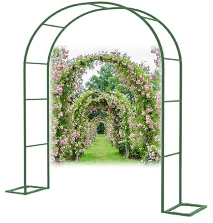 Arco per Rose Rampicanti Arco da Giardino Arco di Nozze Metallo Archi W80-350cm H220cm 230cm Padiglioni Resistente Alle Intemperie per Interni Esterni (Color : Green, Size : W140x230cm(W4.6x7.5FT))