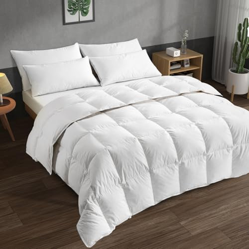 BedStory Daunendecke 220x240, Ganzjahres Bettdecke mit 2376g Daunen und Federn Füllung, 100% Bauwolle Daunendecke 450gsm, Oeko-TEX und RDS Zertifiziert