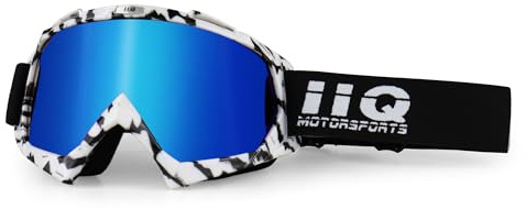 IIQBOVEN Maschera Motocross,Occhialoni Moto Visiera Cross, Occhiali Da MTB/Enduro, Occhiali Da Moto, Occhiali MX Per Uomini Donne Giovani, Adatti A Occhiali Da Mtb Mascherine Casco Cross