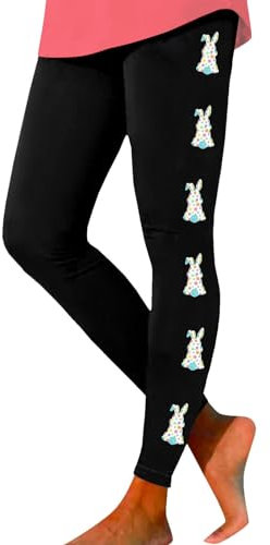 Thermo-Leggings für Damen, Weihnachten, weich gefüttert, Damen-Leggings, Osterdruck, Yoga-Leggings, hohe Taille, Sweathose, Laufhose, lässig, modisch, Sweathose, bedruckte Damen-Leggings, gelb, XXL