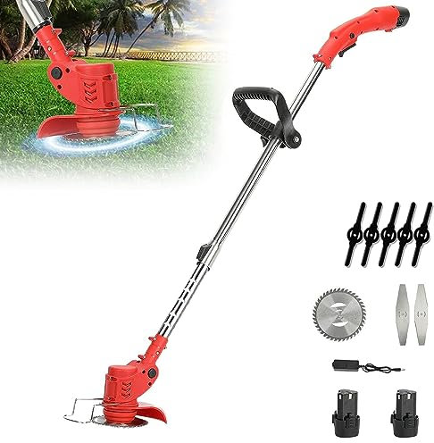 Cortabordes inalámbrico con batería, 12 V/21 V, 0-18.000 r.p.m., desbrozadora eléctrica (B, 12 V, 2 baterías)