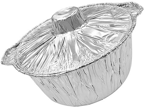 Mikikit Bandeja de Aluminio 5300Ml Tapa Sartén Desechable para Barbacoa Cocinar Exteriores