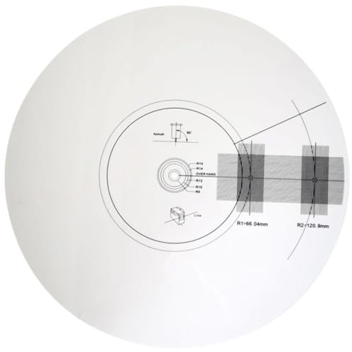DIYEAH Mat de Calibración de Vinilo con Protractor para Alineación de Herramienta Duradera y Antideslizante para Tocadiscos Precisión Alta Medición de Ángulos y de Rotación