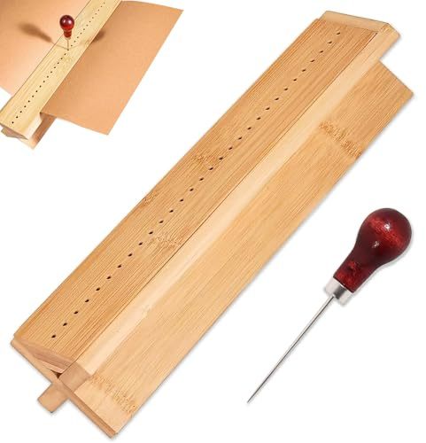 Kit Outils de Reliure de Livres en Bois Presse à Livres Matériel de Reliure Perforatrice à papier - Avec un Alêne et un Berceau - Pour Bricolage