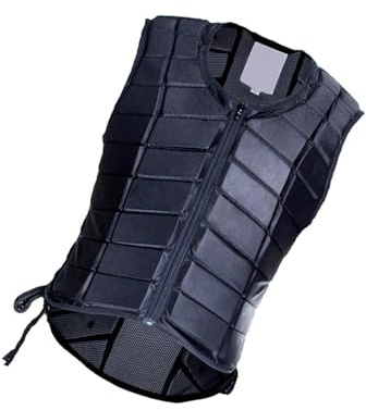 BEALIFE Gilet d'équitation Confortable et fiable, Gilet de avec Rembourrage et Absorption des Chocs pour l'équitation. Accessoires pour l'équitation pour Femmes, Hommes, Noir, S