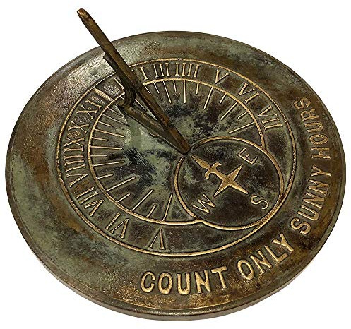 Rome Industries 2120 Solid Brass Count Sunny Hours Sundial