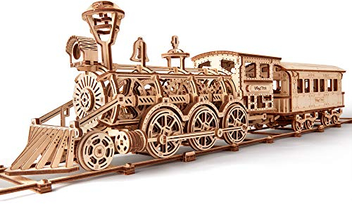 Wood Trick Holzspielzeugzug Set mit Eisenbahn - Mechanisches Modellbausatz für Lokomotivzugspielzeug - 3D-Holzpuzzle, Denksport für Erwachsene und Kinder, Bestes DIY-Spielzeug