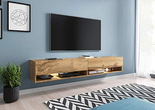 Das Moderne Lowboard/Fernsehschrank/Axel 180 Wotan Eiche ohne LED