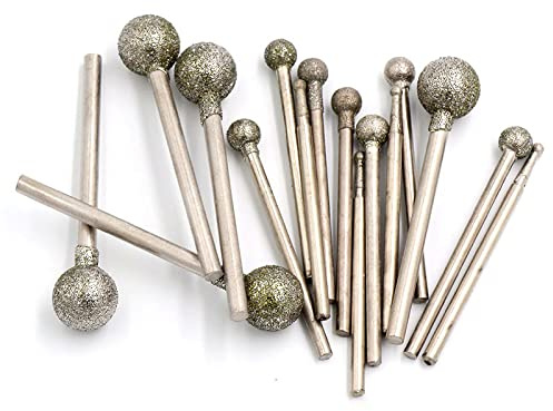 Fresa rotante, con rivestimento diamantato, per fresa a sfere, per incisione, vetro, piastrelle, intaglio, rimozione di materiale (5 pz-3 x 8 mm)