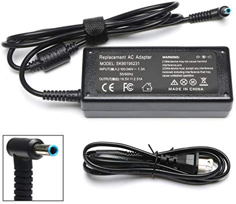 VillaCool 45W Laptop Charger Compatible with HP 14 Laptops 4.5mm Blue Tip