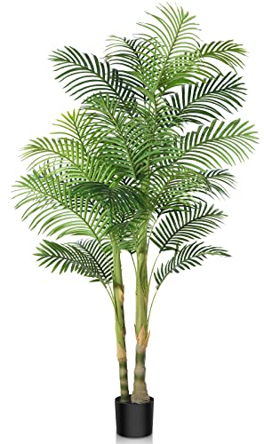 Kazeila Kunstpflanzen Groß 180cm Künstliche Palme Plastik Pflanze im Topf Kunstpalme Groß Deko für Haus Zimmer Deko Aesthetic Büro Balkon(1Pack)