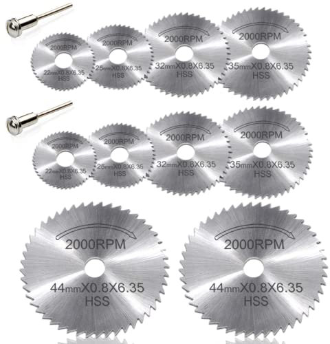 2 Sets Cutting Discs for Dremel Rotary Tool Diamond Cutting Wheels HSS Disc Drill Blades, Mini Circular Saw Blades for Wood Plastic Metal Cutting