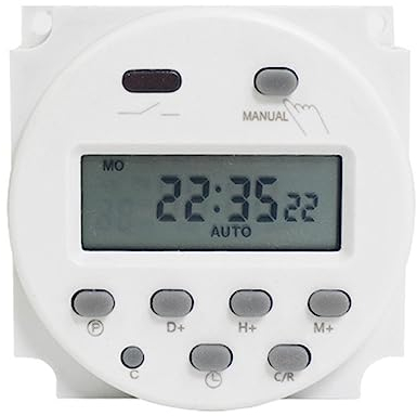 PLGEBR Cn101a 12 V Digitaler R-Schalter 7 Tage wöchentlich Programmierbares Relais Eingebauter wiederaufladbar V1h8 Programmierer Akku zeitschaltuhr,12v Wasserdicht wasserdichte zeitschaltuhren Rela