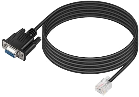 GINTOOYUN Câble DB9 vers RJ11 DB9 broches femelle vers RJ11/RJ12 6P6C téléphone cristal connecteur RS232 Adaptateur câble de débogage pour APC, UPS, téléphone, contrôle industriel, ordinateur, etc.