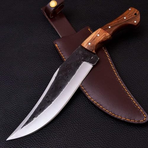 Jakt Bowie kniv medeltida arbete kelter kolstål 1095 32 cm MAQ1102