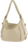 modamoda de T249 Damen Rucksack Schultertasche 2 in 1 aus Leder handmade in Italy, Farbe:Creme